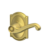 Schlage Flair Right Handed Non-Turning One-Sided Dummy Door Lever Set with Decorative Camelot Trim