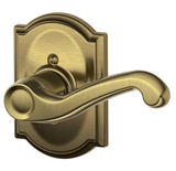 Schlage Flair Right Handed Non-Turning One-Sided Dummy Door Lever Set with Decorative Camelot Trim