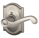 Schlage Flair Right Handed Non-Turning One-Sided Dummy Door Lever Set with Decorative Camelot Trim