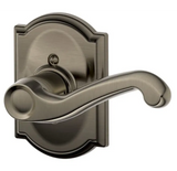 Schlage Flair Right Handed Non-Turning One-Sided Dummy Door Lever Set with Decorative Camelot Trim