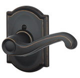 Schlage Flair Right Handed Non-Turning One-Sided Dummy Door Lever Set with Decorative Camelot Trim