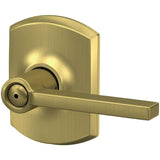Schlage Residential F40 - Privacy Lock - Latitude Lever, 16080 Latch and 10027 Strike