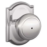 Schlage Andover Privacy Door Knob Set with Decorative Camelot Trim