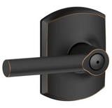 Schlage Broadway Privacy Door Lever Set with Decorative Greenwich Trim
