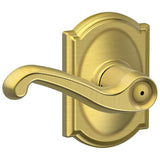 Schlage Residential F40 - Privacy Lock - Flair Lever, 16080 Latch and 10027 Strike - Camelot Rose