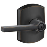 Schlage Residential F40 - Privacy Lock - Latitude Lever, 16080 Latch and 10027 Strike