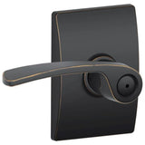 Schlage Residential F40 - Privacy Lock - Merano Lever, 16080 Latch and 10027 Strike