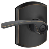 Schlage Residential F40 - Privacy Lock - Merano Lever, 16080 Latch and 10027 Strike