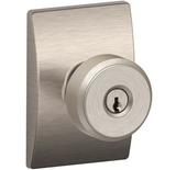 Schlage Bowery Single Cylinder Keyed Entry Panic Proof Door Knob Set with Decorative Century Trim