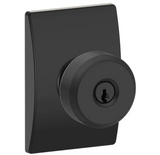 Schlage Bowery Single Cylinder Keyed Entry Panic Proof Door Knob Set with Decorative Century Trim