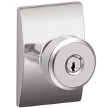 Schlage Bowery Single Cylinder Keyed Entry Panic Proof Door Knob Set with Decorative Century Trim