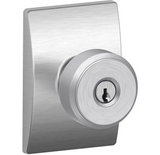 Schlage Bowery Single Cylinder Keyed Entry Panic Proof Door Knob Set with Decorative Century Trim