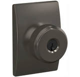 Schlage Bowery Single Cylinder Keyed Entry Panic Proof Door Knob Set with Decorative Century Trim