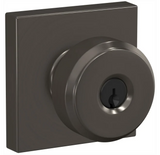 Schlage Bowery Single Cylinder Keyed Entry Door Knob Set with Decorative Collins Trim