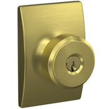 Schlage Bowery Single Cylinder Keyed Entry Panic Proof Door Knob Set with Decorative Century Trim