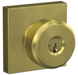 Schlage Bowery Single Cylinder Keyed Entry Door Knob Set with Decorative Collins Trim