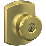 Schlage Bowery Keyed Entry Single Cylinder Door Knob Set with Decorative Greenwich Trim