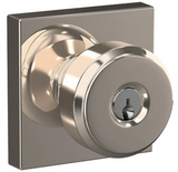 Schlage Bowery Single Cylinder Keyed Entry Door Knob Set with Decorative Collins Trim
