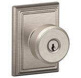 Schlage Bowery Keyed Entry Door Knob Set with Decorative Addison Trim