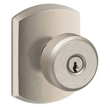 Schlage Bowery Keyed Entry Single Cylinder Door Knob Set with Decorative Greenwich Trim