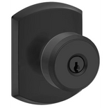 Schlage Bowery Keyed Entry Single Cylinder Door Knob Set with Decorative Greenwich Trim