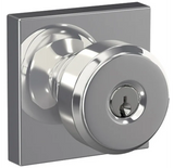 Schlage Bowery Single Cylinder Keyed Entry Door Knob Set with Decorative Collins Trim