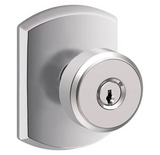 Schlage Bowery Keyed Entry Single Cylinder Door Knob Set with Decorative Greenwich Trim