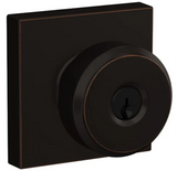Schlage Bowery Single Cylinder Keyed Entry Door Knob Set with Decorative Collins Trim
