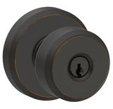 Schlage Bowery Keyed Entry Panic Proof Door Knob Set with Decorative Greyson Trim