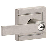 Schlage Residential F51A - Entry Lock - Northbrook Lever, C Keyway with 16211 Latch and 10063 Strike -  Upland Rose