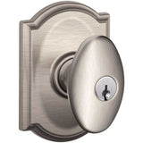 Schlage Siena Keyed Entry Single Cylinder Door Knob Set with Decorative Camelot Trim