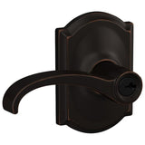 Schlage Residential F51A - Entry Lock - Whitney Lever, C Keyway with 16211 Latch and 10063 Strike - Camelot Rose