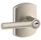 Schlage Broadway Single Cylinder Keyed Entry Door Lever Set with Decorative Greenwich Trim