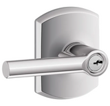 Schlage Broadway Single Cylinder Keyed Entry Door Lever Set with Decorative Greenwich Trim