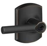 Schlage Broadway Single Cylinder Keyed Entry Door Lever Set with Decorative Greenwich Trim