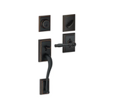 Schlage Addison Sectional Single Cylinder Keyed Entry Handleset with Birmingham Lever with Decorative Addison Trim