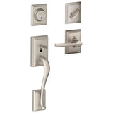 Schlage Addison Sectional Single Cylinder Keyed Entry Handleset with Latitude Lever and Decorative Addison Trim