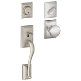 Schlage Addison Sectional Single Cylinder Keyed Entry Handleset with Plymouth Knob with Decorative Addison Trim