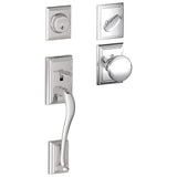 Schlage Addison Sectional Single Cylinder Keyed Entry Handleset with Plymouth Knob with Decorative Addison Trim