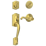 Schlage Residential F60 - Camelot Sectional Single Cylinder Keyed Entry Handleset with Flair Lever