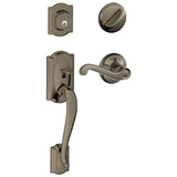 Schlage Residential F60 - Camelot Sectional Single Cylinder Keyed Entry Handleset with Flair Lever