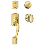 Schlage Residential F60 - Camelot Sectional Single Cylinder Keyed Entry Handleset with Siena Knob