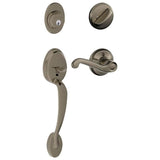 Schlage Residential F60 - Plymouth Sectional Single Cylinder Keyed Entry Handleset with Flair Lever