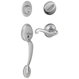 Schlage Residential F60 - Plymouth Sectional Single Cylinder Keyed Entry Handleset with Flair Lever