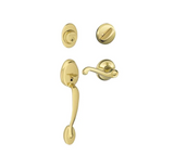 Schlage Plymouth Right Handed Sectional Single Cylinder Keyed Entry Handleset with Flair Lever