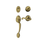 Schlage Plymouth Right Handed Sectional Single Cylinder Keyed Entry Handleset with Flair Lever