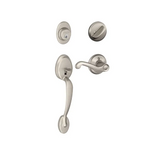 Schlage Plymouth Right Handed Sectional Single Cylinder Keyed Entry Handleset with Flair Lever