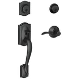 Schlage Camelot Right Hand Double Cylinder Handleset with Accent Interior Lever from the F-Series
