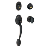 Schlage Plymouth Double Cylinder Handleset with Siena Interior Knob