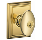Schlage Residential F80 - Storeroom Lock - Siena Knob, C Keyway with 16211 Latch and 10063 Strike - Andover Rose
